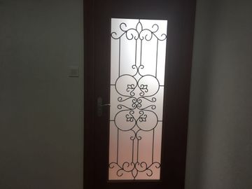 بيضاوي الشكل الحديد والزجاج أبواب الدخول، مطهر أبواب الحديد المطاوع مع الزجاج